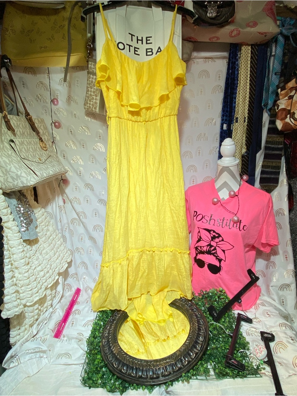A. Byer Yellow Ruffled Maxi Dress